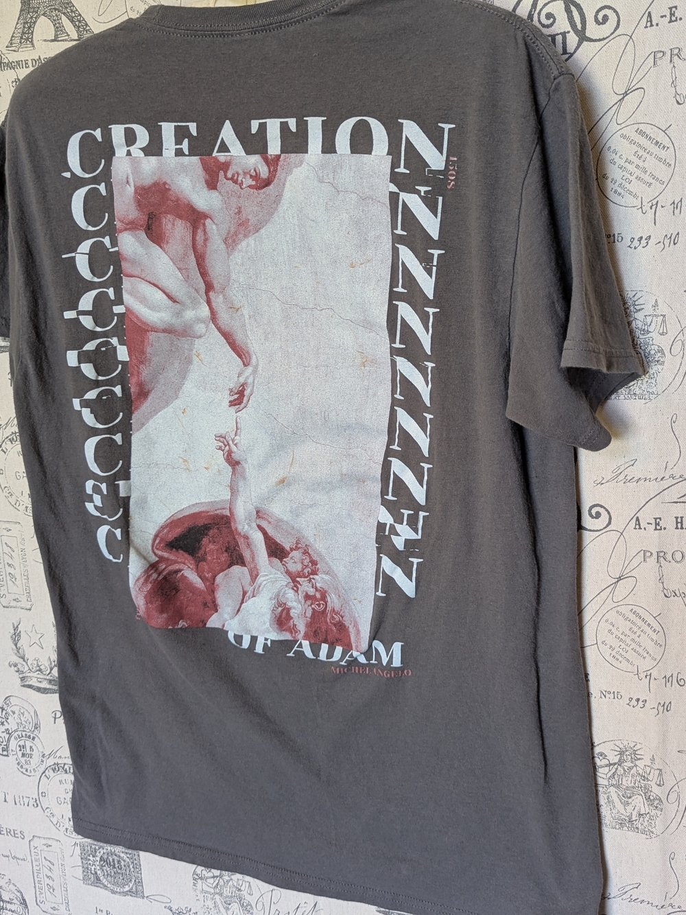 Men's Short-Sleeve Michelangelo's Creation Of Adam Art T Size M